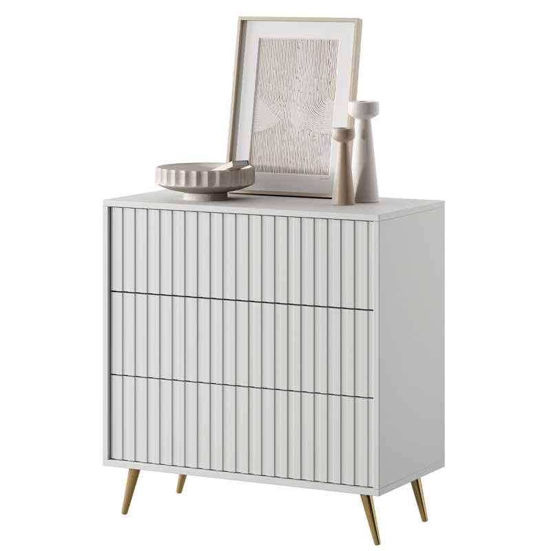 Stobie 3 - Drawer Chest of Drawers, White