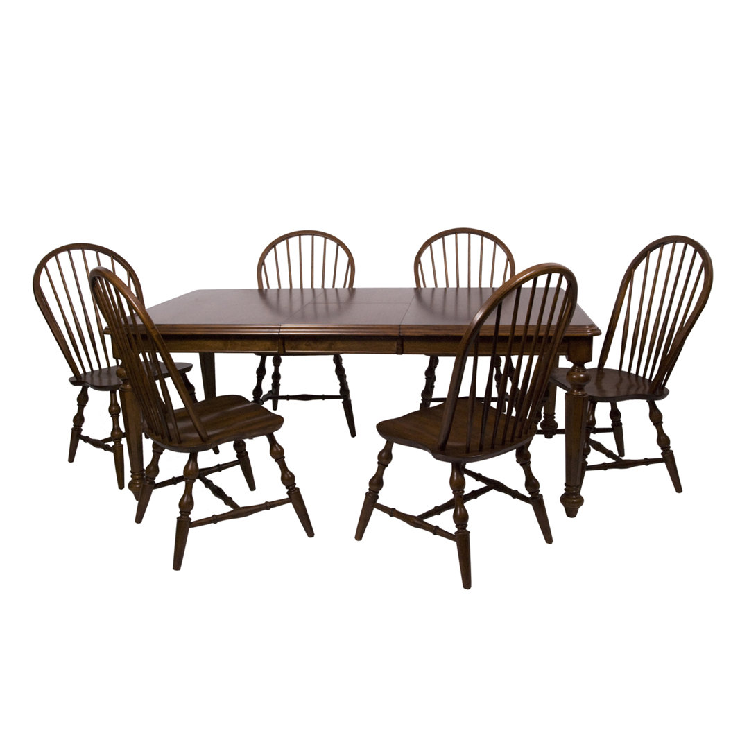 Azura 7 - Piece Butterfly Leaf Solid Wood Dining Set One Allium Way®
