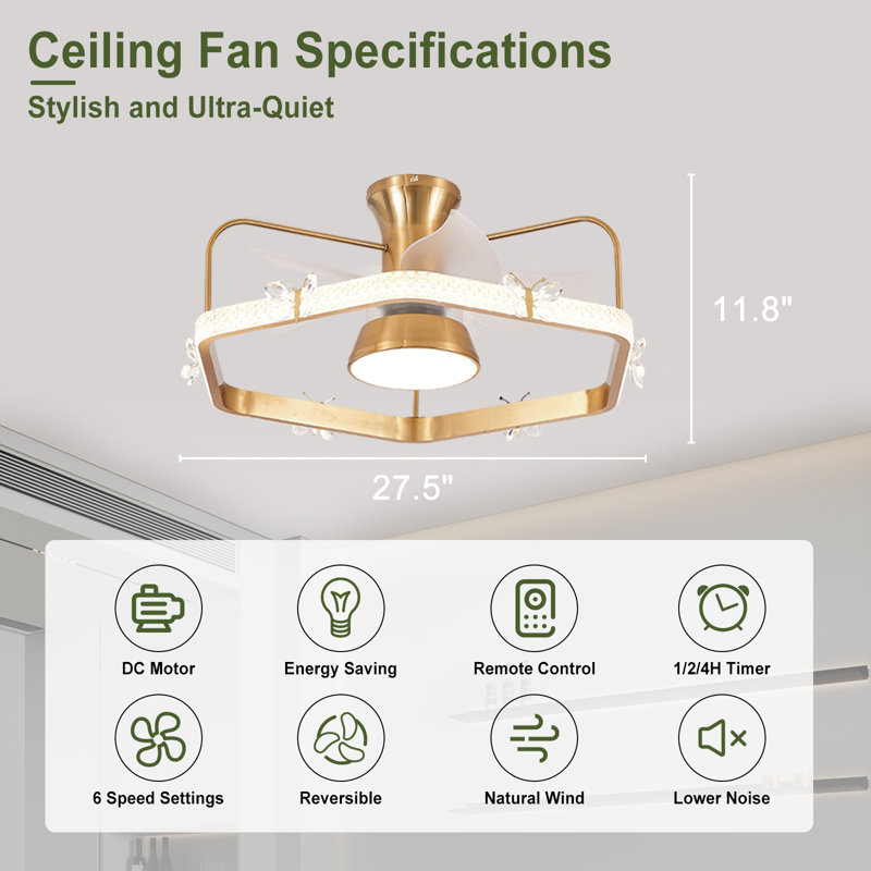 Glenalee 27.5'' Ceiling Fan with LED Lights