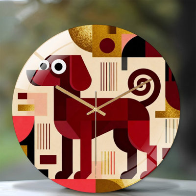 Horloge murale 12 po ronde en verre trempé avec mouvement à quartz silencieux