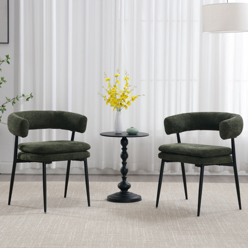 Taysia 49.5cm H Upholstered Parsons Chair, Green