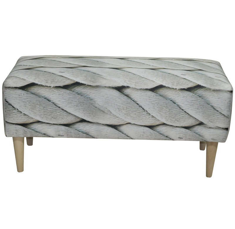 Marine Polyester Blend Upholstered Bench, 100% Polyamide