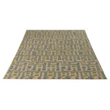 Scandinavian Hand Knotted Wool Geometric Area Rug