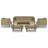 6-Piece All Weather PE Wicker Sofa Set, Outdoor Rattan Sofa With Double Cushions, Wood Legs & Table Top-314204892