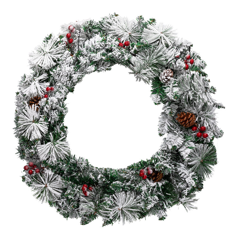 Faux Lighted Pinecone 24'' Wreath