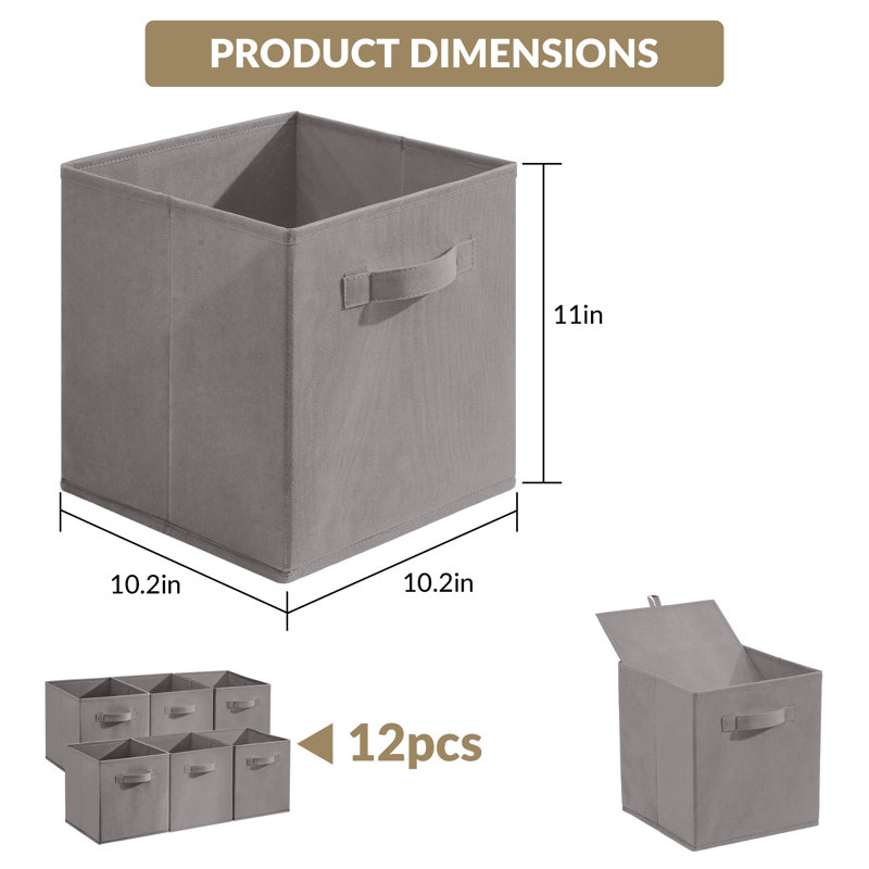 Cubes de rangement pliables durables pour l'organisation à la maison, Grey