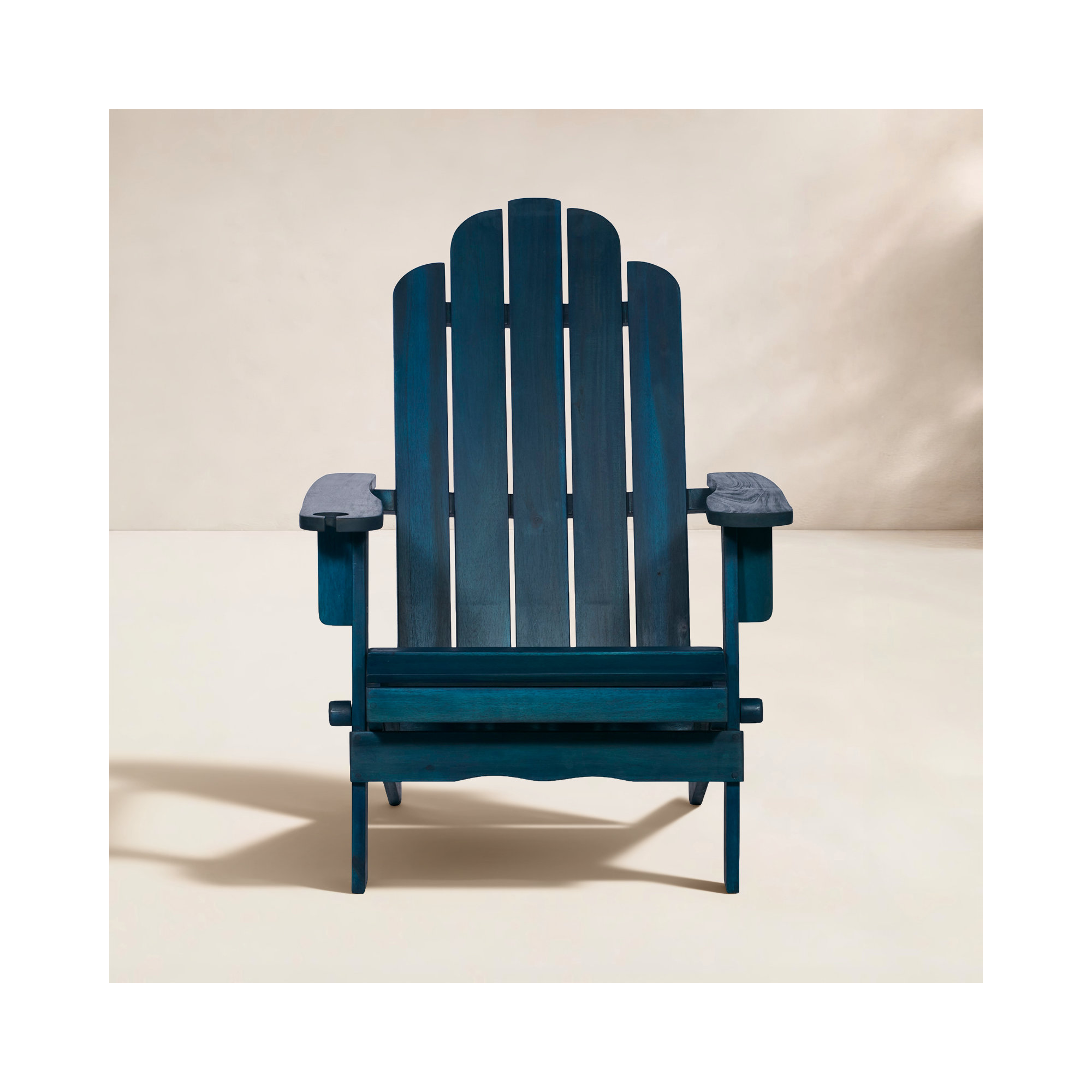 Blackwell Acacia Foldable Outdoor Adirondack Chair, Navy Wash