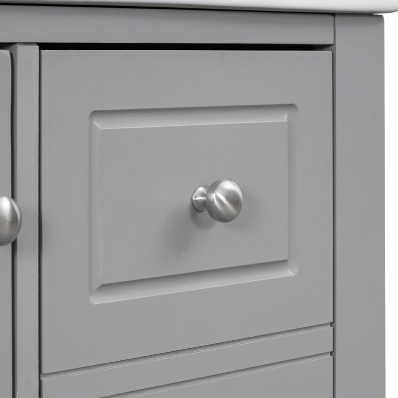 Meuble-lavabo avec lavabo en céramique Heather, Gris