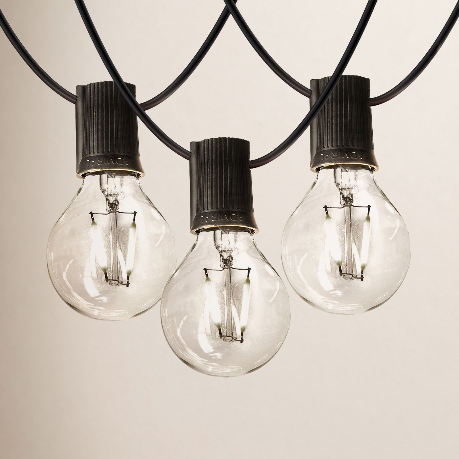 Pro Plug-In Outdoor LED String Lights, Black