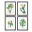 «Green Blooming Flower», ensemble de 4 fleurs de cactus du désert, impression murale encadrée sur papier, impression de 4 pièces-93012483-93012484