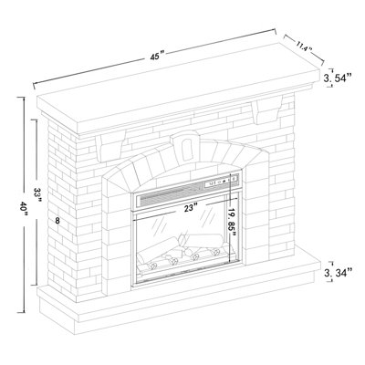 Troy 45'' W Electric Fireplace