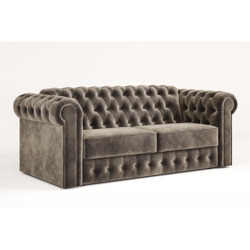 Jay-Be Chesterfield Sofa Bed with e-Sprung Mattress - Three seater - Luxe Velvet, Mink