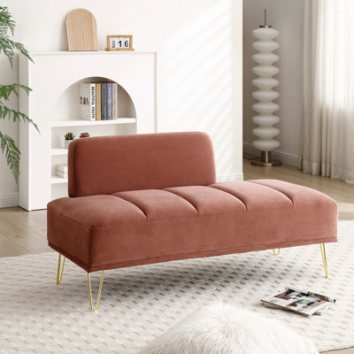 Banc rembourré en velours Gudren