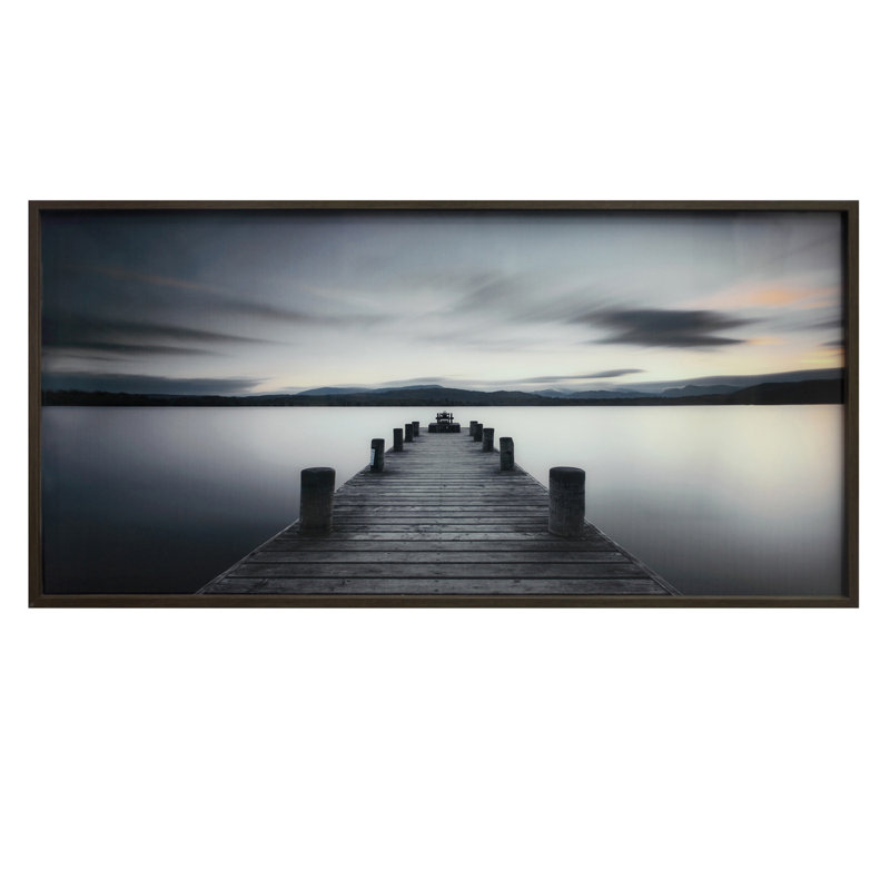 Pier Walk Coastal Framed Glass Print