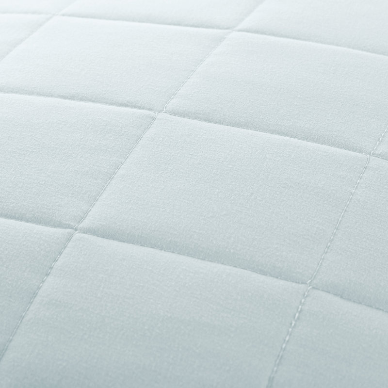 Pale Blue Full Microfiber Quilted Coverlet Set