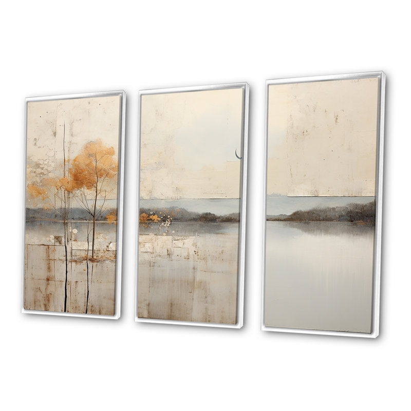 Ensemble de salon Lakehouse Foilage Solitude I - Lakes Lakehouse, Cadre flottant blanc, H 28 po x l 36 po x P 1 po