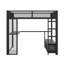 Lit mezzanine double avec bureau intégré et système d'éclairage à DEL-350254579