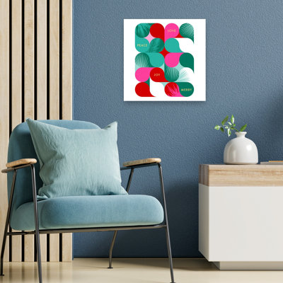Modern Tropical Christmas Abstract Bold Colorful Palm Summer Tropical Wall Art Print by Dominique Vari - Wrapped Canvas Print