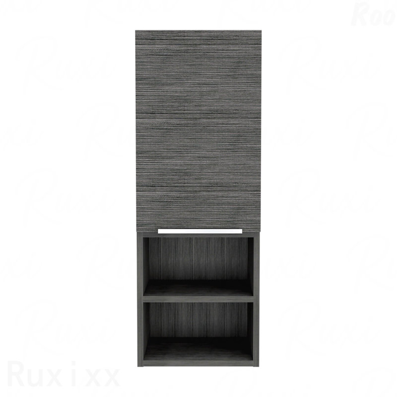 Bathroom Cabinet, Two Interior Shelves, Two External Shelves, Single Door Cabinet , Gray