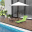Chaise longue d'extérieur, pliante avec siège en filet, pour la plage, la cour, le bronzage de patio -. Dossier inclinable. Siège respirant. 5 positions réglables. Pour la piscine, le patio. Portable léger. Acier robuste