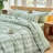 100% Washed Cotton Bedding Sheet Set 4 Pieces,1 Fitted Sheet,1 Flat Sheet and 2 Pillowcases,Comfy Textured Sheet Set-124550244-119423617
