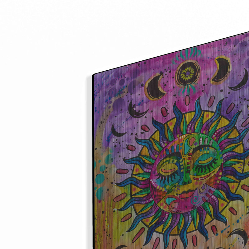 Bungalow Bungalow «Sun» par Dean Russo, art mural en métal, H 16 po x l 12 po
