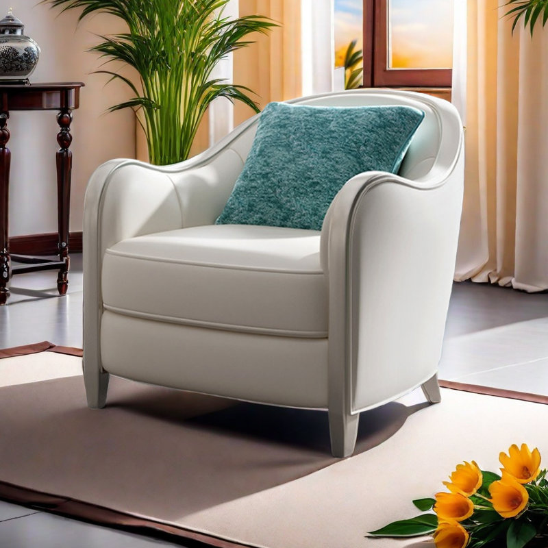 Fauteuil en cuir véritable d'une largeur de 33,4 po Elra