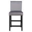 Ensemble de salle à manger 5 pièces avec table haute, comprenant une table à manger avec dessus en faux marbre et quatre chaises recouvertes de velours, gris-612468769