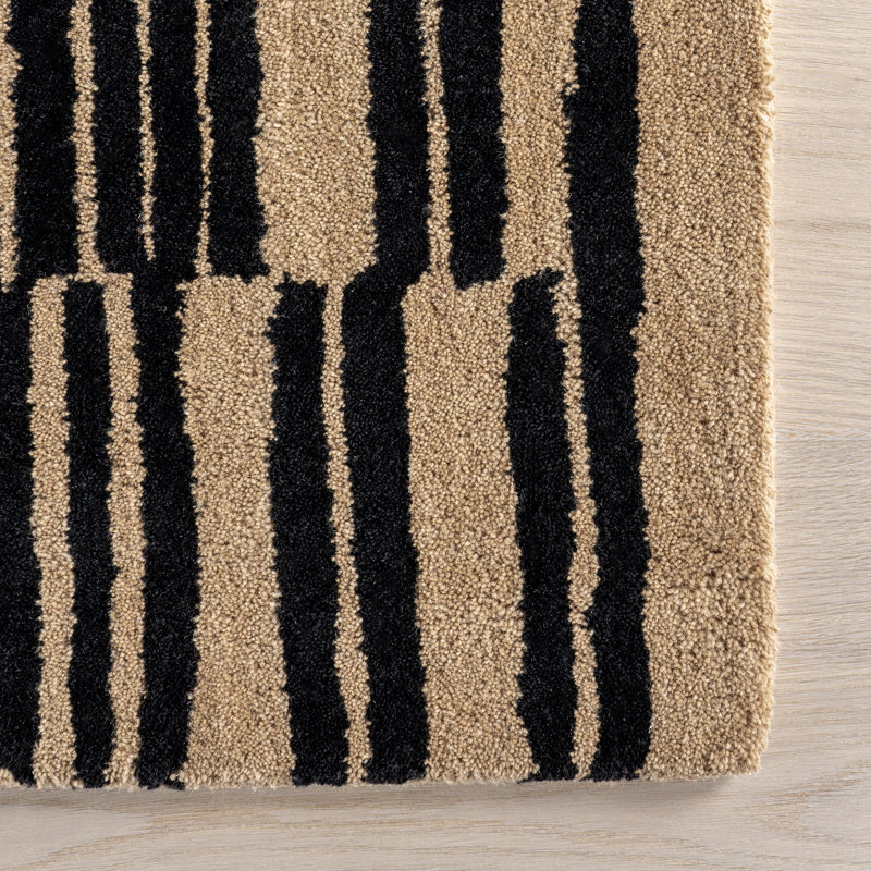 Tapis rayé en laine Tara, Rectangle de 5 pi x 8 pi
