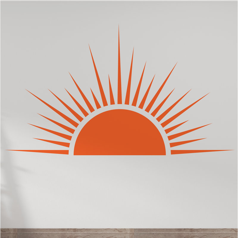 Adhésif décoratif soleil, décor de demi-soleil chambre d'enfant, autocollant d'arche de lit, adhésif mural Hedboard, autocollant mural soleil, autocollant mural soleil, autocollant mural