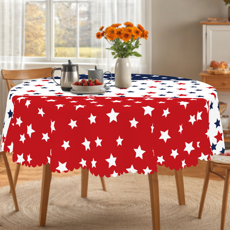 Nappe Independence Day Dagostino - drapeau américain, motif patriotique rouge, blanc, bleu rond / rectangulaire, Rond 60 po