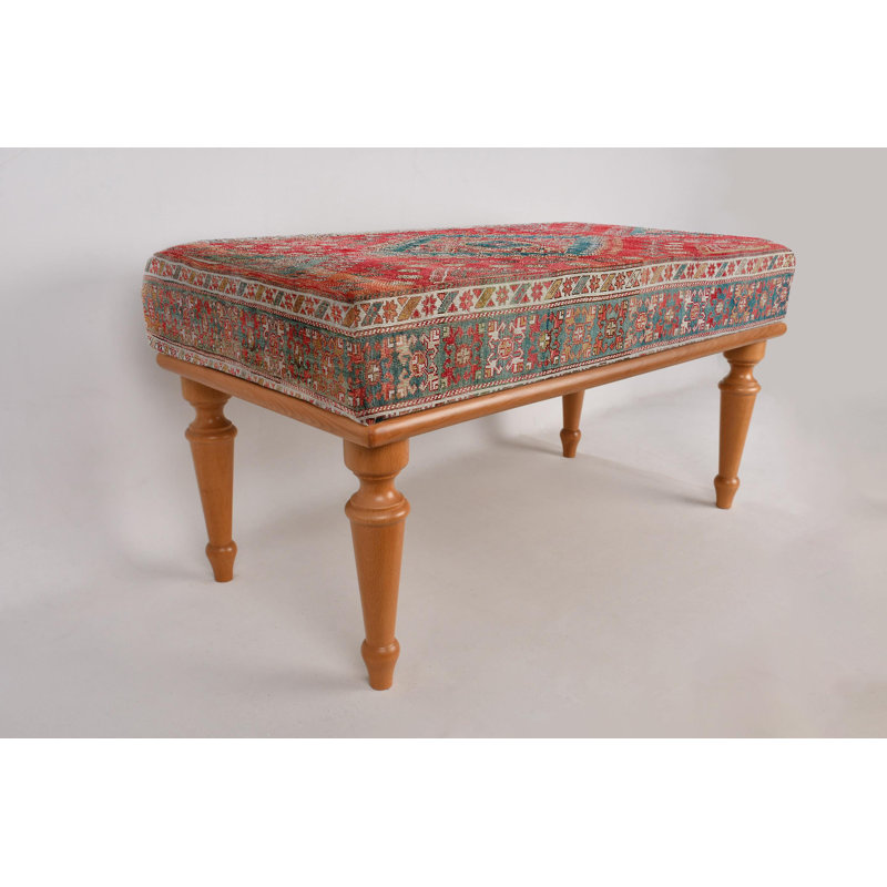 Banc repose-pieds, banc bohémien, banc rembourré, banc de bureau, banc de tapis turc, banc Kilim, banc de décoration intérieure, banc fabriqué à la main