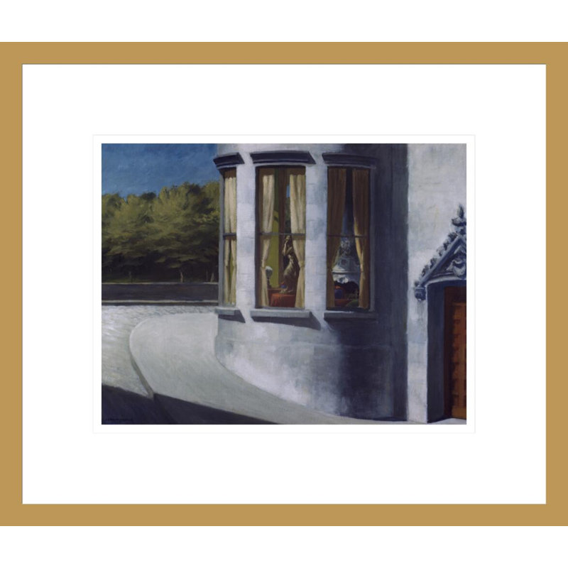 «August in the City» par Edward Hopper - impression giclée encadrée, 13.75" H x 16.14" W