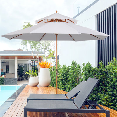 Buderus 265cm Market Parasol with Crank Lift , Counter Weights Included
