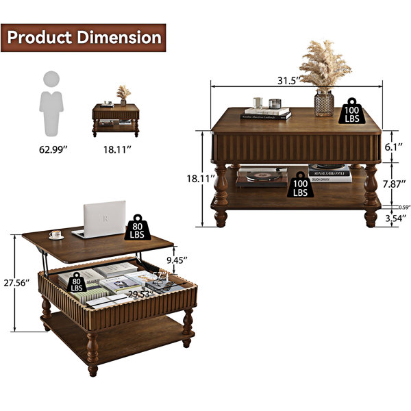 Latitude Run® Lift-Top Coffee Table with Storage - Wayfair Canada