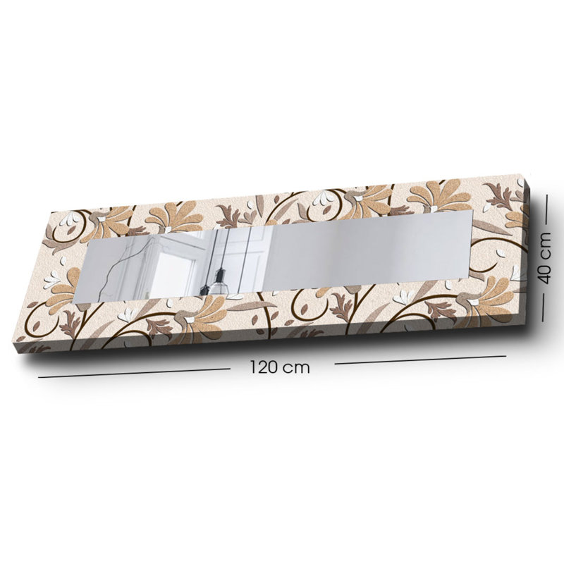 Élégant miroir décoratif avec cadre en bois, 15,7 x 47,2 pouces | 100% toile sur panneau de fibres à densité moyenne, épaisseur: 0,12 pouce | Taille réelle du miroir: 7,9 po x 39,4 po | Décoration murale élégante pour le salon, la chambre à coucher et le vestibule