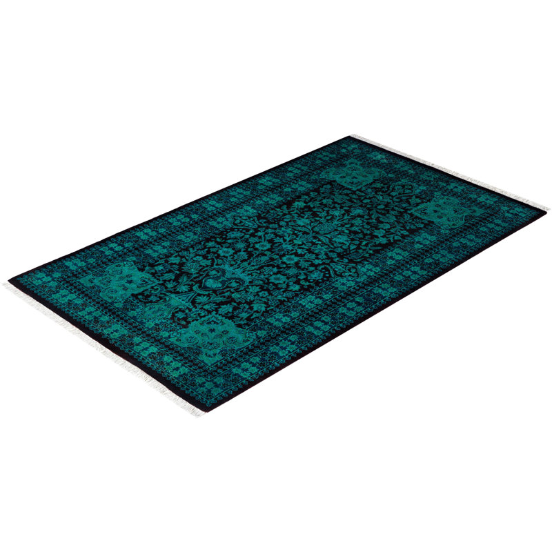 Overdyed One-of-a-Kind 3' 1" X 5' 2" Hand Knotted Area Rug