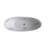 74" Freestanding Moon-shaped Engineered Stone Bathtub – White Marble-textured High-back Soaking Tub