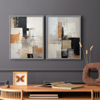 ABSTRACT Series CECXLVI-Impression encadrée de qualité supérieure - prête à être accrochée - aucun clou requis - aucun clou requis