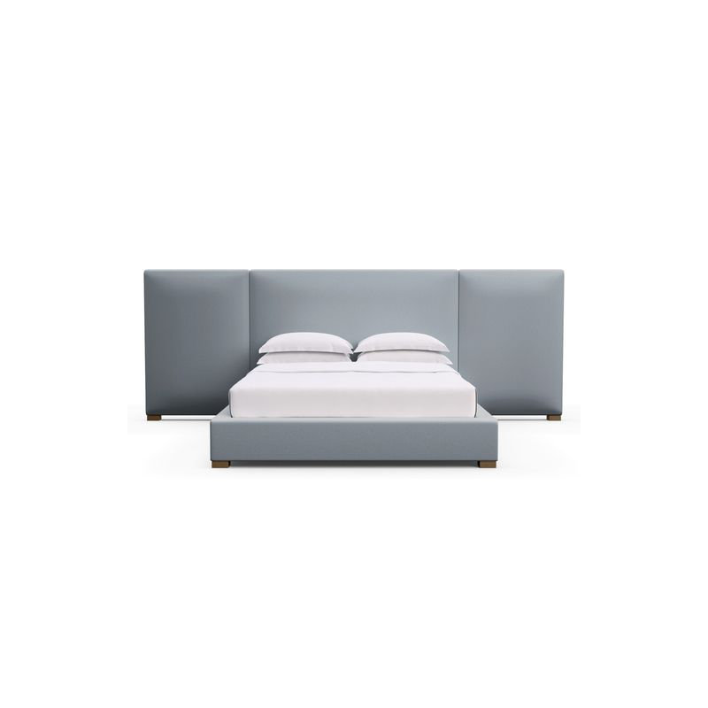 Prospect Upholstered Bed, Box Weave Linen Pumice, Queen, Weathered