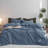 MooMee Duvet Cover Set with Zipper Closure & 8 Interior Ties 100% Washed Cotton Twill Ultra Soft Linen Like Textured-107383173-107383181