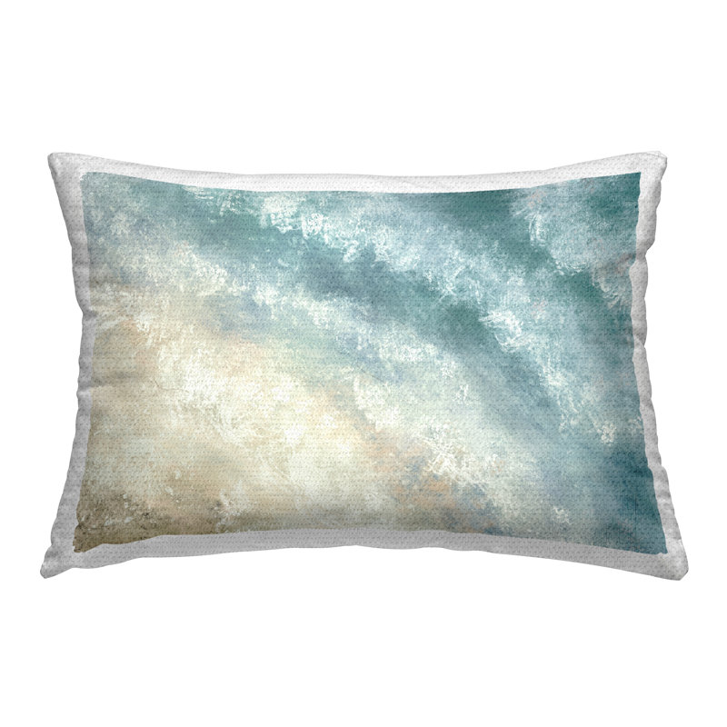 Coussin d'extérieur imprimé à motif de vagues en mousse par J: L Design