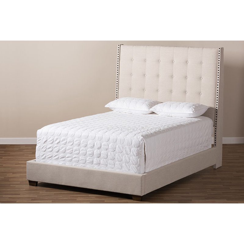 Lit tapissier standard Addington, Grand, Beige clair
