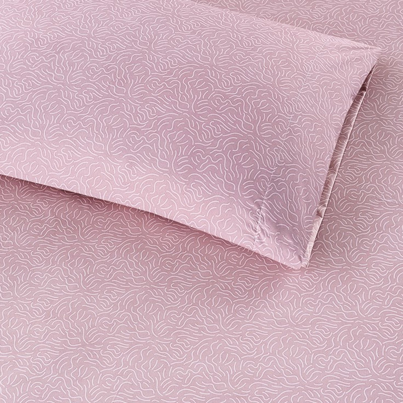 Drap pour grand lit 4 pièces Cheerful Stylish L feuilles imprimées,, Ensemble de draps pour grand lit avec 2 taies d'or