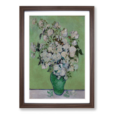 White Roses by Vincent Van Gogh - Framed Print