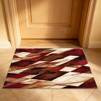 Red Brown area rugs for Living Room, Soft and Comfortable, Suitable for all seasons, easy to maintain, machine washable Indoor floor mat, Under Table Farmhouse suitable for Bedroom, Dining Room, Study,  Balcony, Home Decor Patio