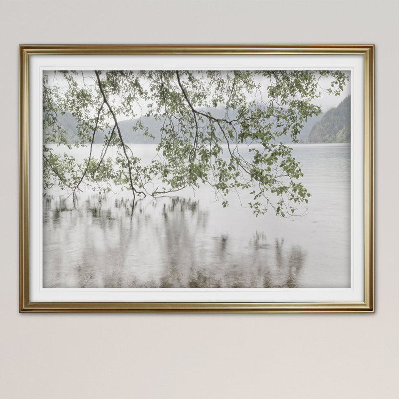 " Lake Crescent Rainy Day ", Gold, 24" H x 32" W x 1.5" D