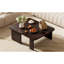Table basse rectangulaire en panneau de fibres à densité moyenne brun riche avec un design d'épissage modulaire pour le salon