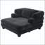 Canapé-lit rembourré surdimensionné en chenille de 52,4 po avec assise profonde et accoudoirs superposés-900319183