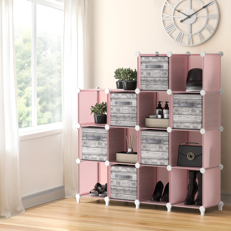 Organisateur de rangement cubique Sorbus, Pink, Paquet de 16
